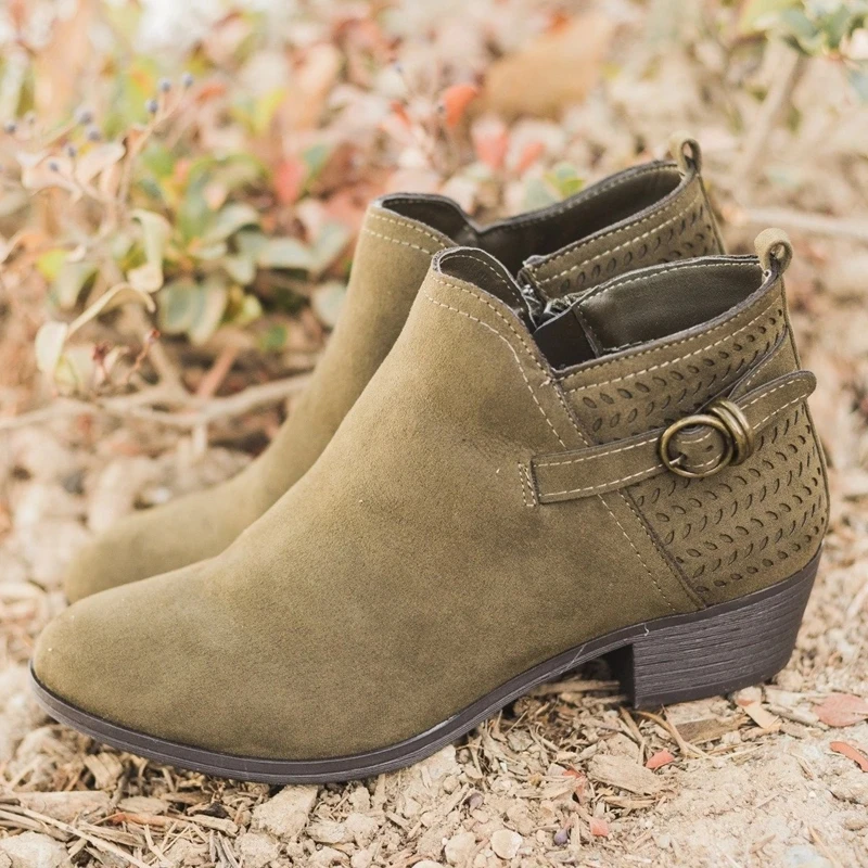 Женские зимние ботинки женские ботильоны с острым носком на квадратном каблуке