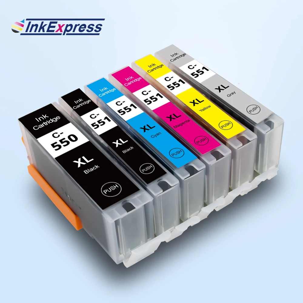 InkExpress PGI550 CLI551 для Canon чернильный картридж 550 551XL PIXMA MG5450 MG5550 MG5650 принтер