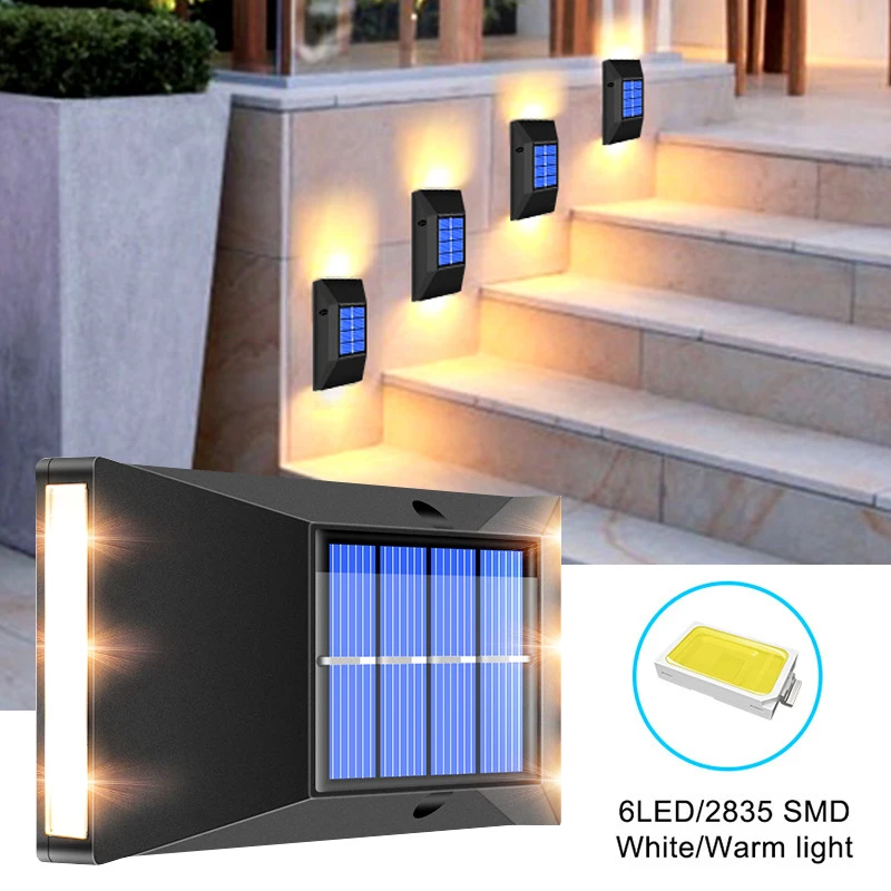 

2pcs LED Waterproof Solar Light Outdoor Lighting Solar Powered Lamps Wall Lamps for Garden Decoration LED Street Lighting