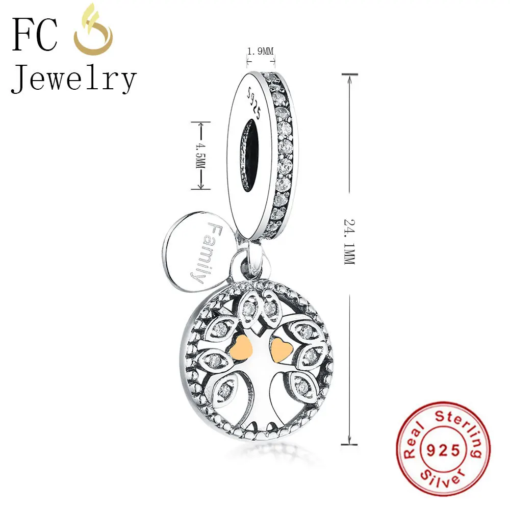 Шарм браслет из серебра 925 пробы с фирменным цирконием Древо жизни|Бусины| |