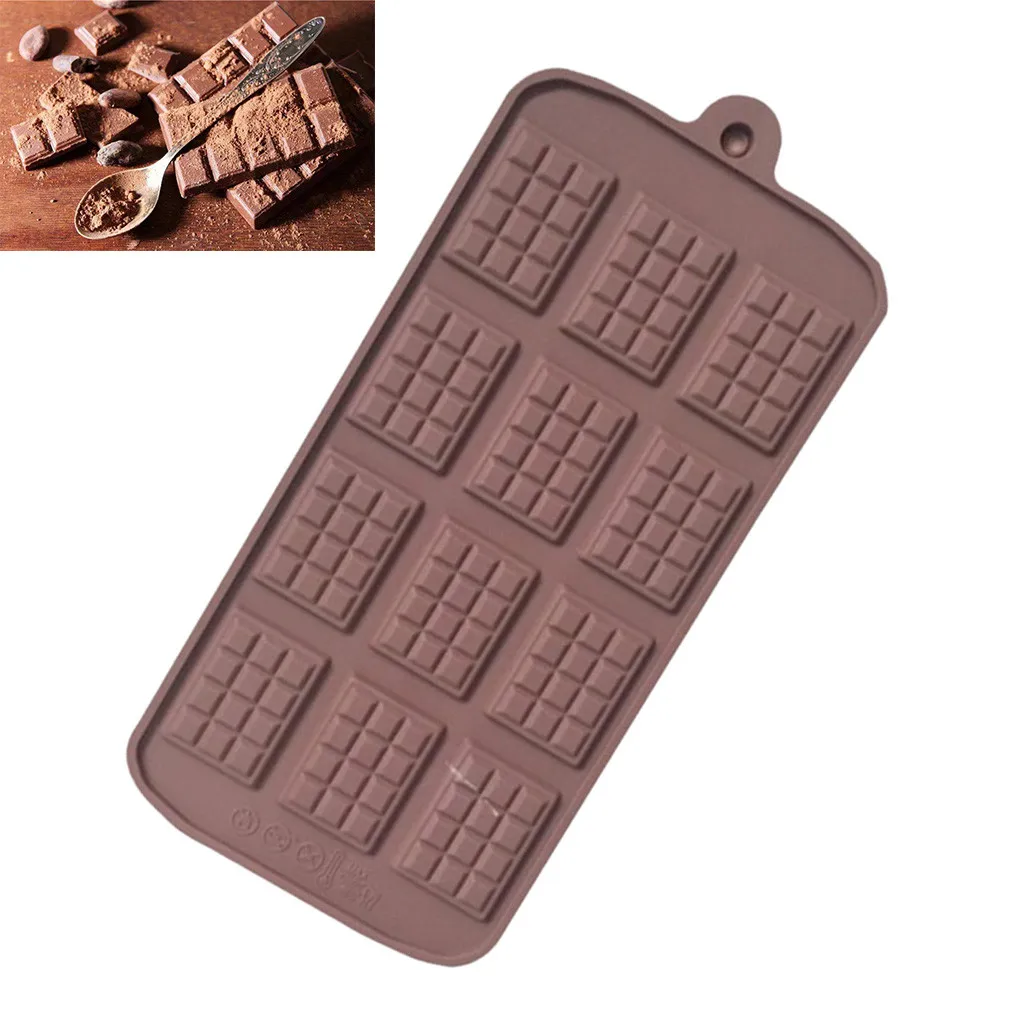 

1pc Silicone Mold 12 Cells Chocolate Mold Fondant Patisserie Candy Bar Mould Cake Mode Decoration Kitchen Baking Accessories#763