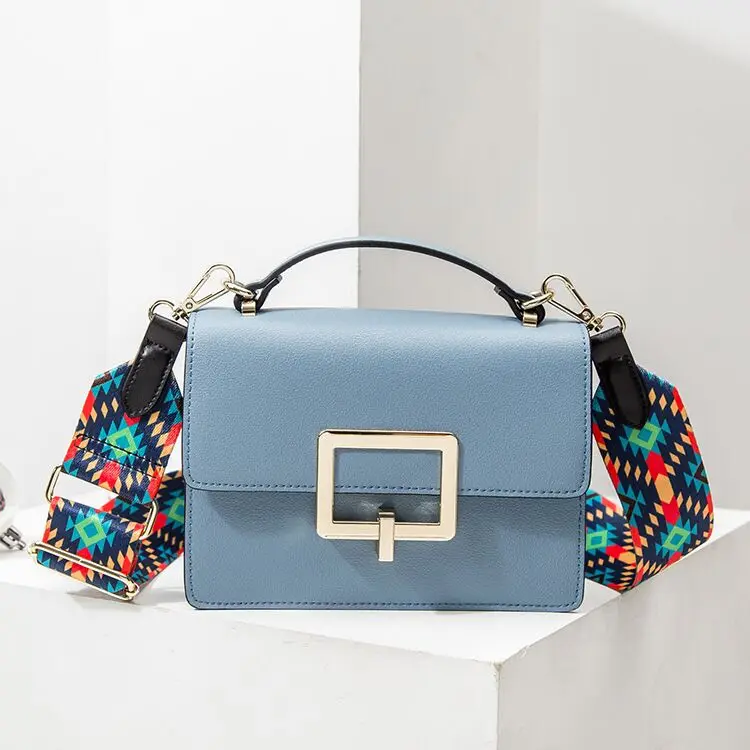 

classic Litchi grain ladies Messenger bags small flap square handbags purse leisure trend single shoulder crossbody bag 19007