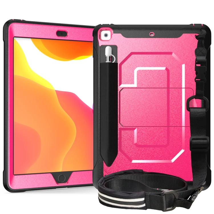 Rose With Strap Чехол-карандаш для ipad 7, для apple ipad 10,2,, детский противоударный чехол со сборкой, подставкой, A2197, слот для стилуса, планшета - Цвет: Rose With Strap