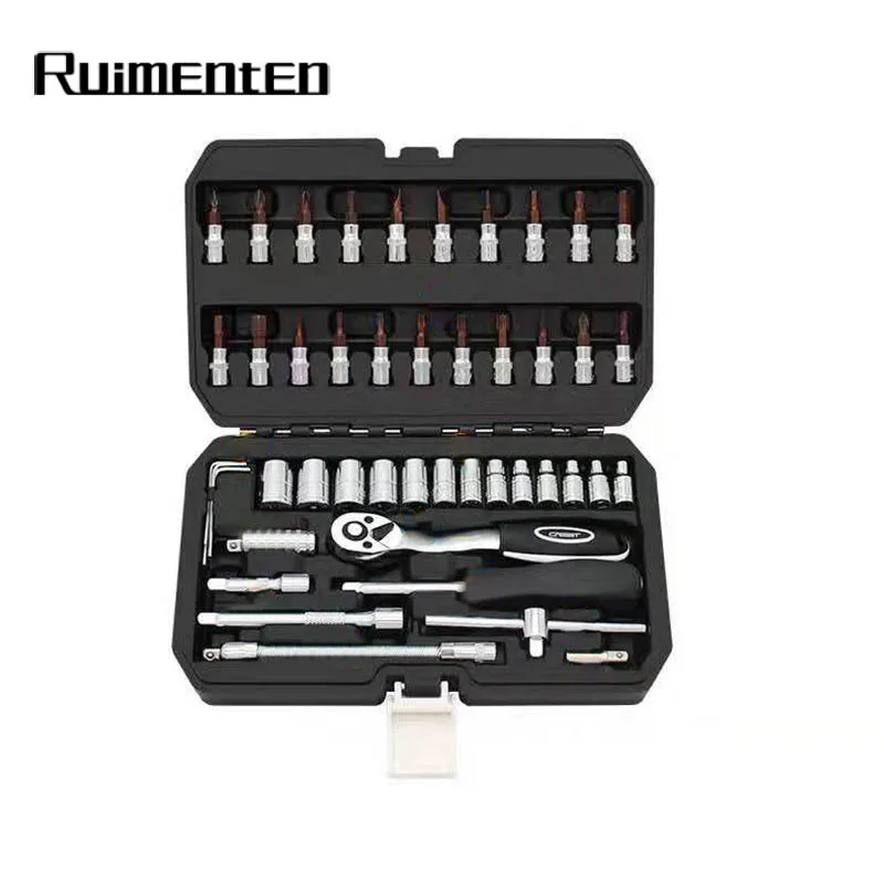 

46 шт. набор инструментов для ремонта вмятин автомобиля с храповым механизмом для дома набор торцевых гаечных ключей для обслуживания автом...