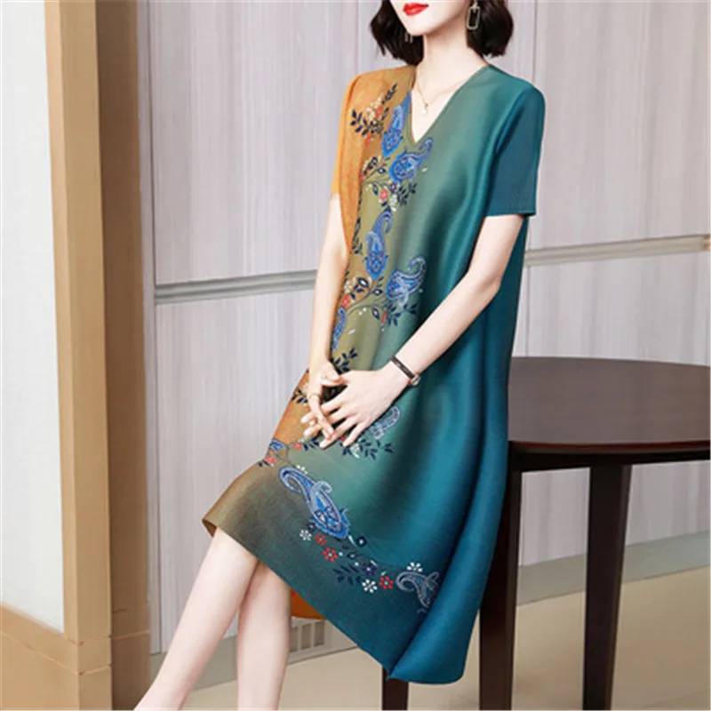 Высококачественное модное удобное плиссированное платье 2021 Женский Летний