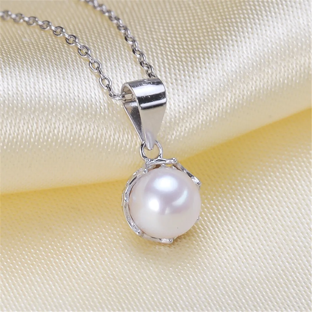 

1PCS S925 Sterling Silver Pearl Tray Charm Connector Bail Pendant Clasp DIY Necklace Jewelry Making Accessories