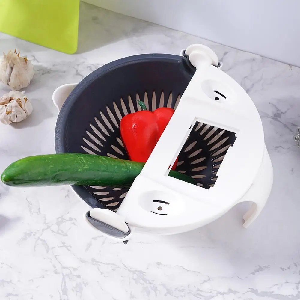 Многофункциональная вращающаяся овощерезка 9 в 1 терка для фруктов со сливной