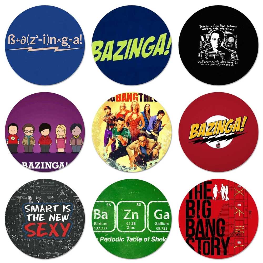 

Bazinga The Big Bang Theory TV Badge Brooch Pin Accessories For Clothes Backpack Decoration gift 58mm