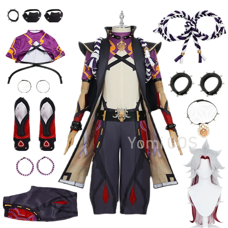 

Game Genshin Impact Arataki Itto Cosplay Costume Wig Male Handsome Battle Uniform Activity Party Role Play Clothing XS-XL