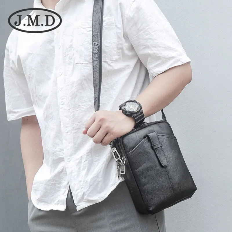 New Casual Men's Business Split leather Mini Crossbody Bag Cow skin Small Men Single Shoulder Messenger Bags High Quality