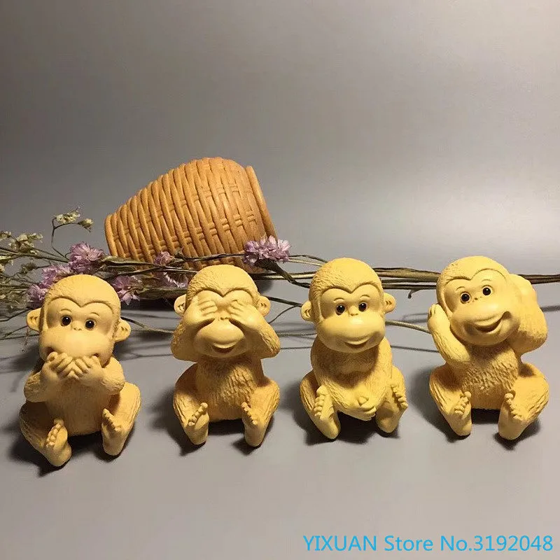 Резьба из самшита четыре без обезьяны автомобильные аксессуары от производителя