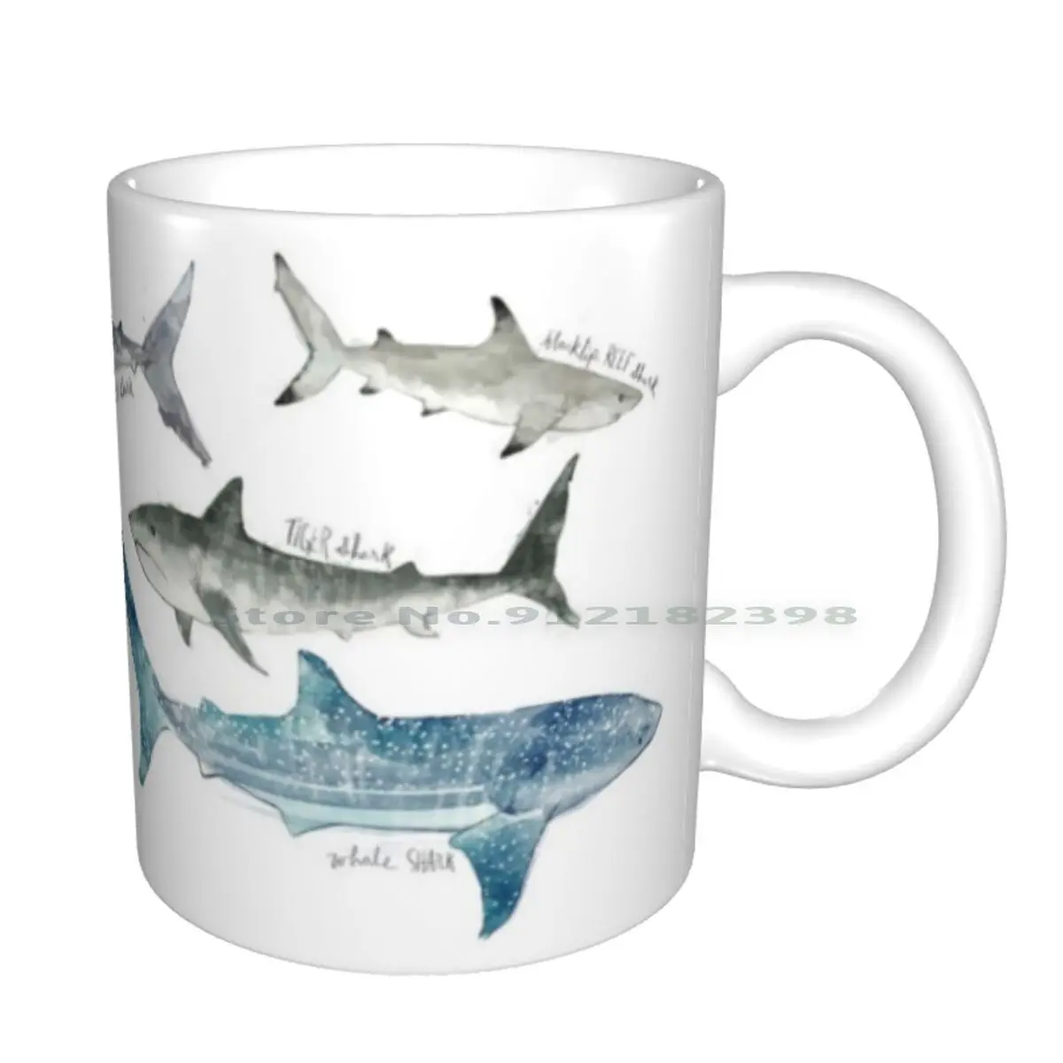 Керамические кофейные кружки Shark чашка для молока и чая с изображением акул