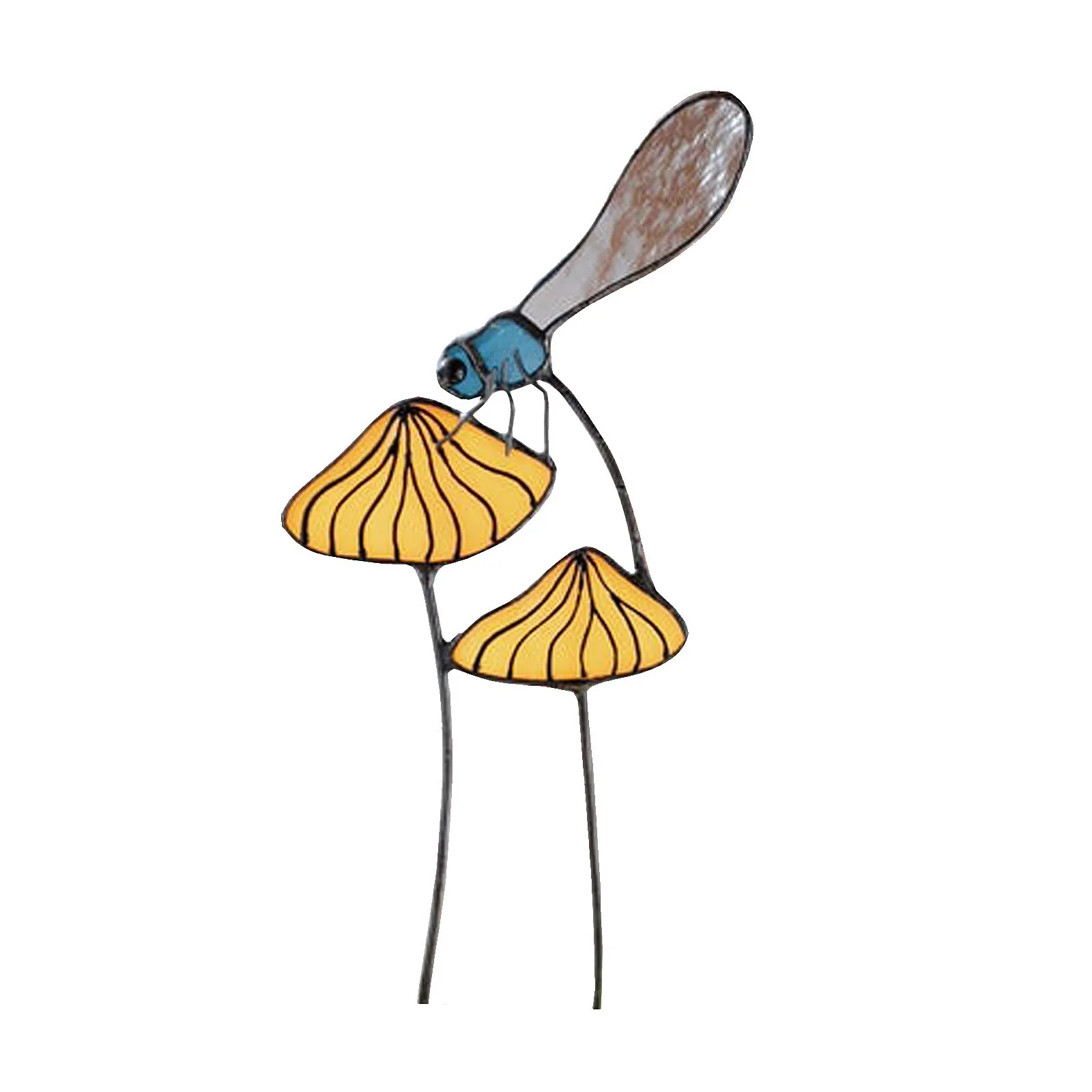 Железная Стрекоза ворс украшение для сада наружное растение искусственное