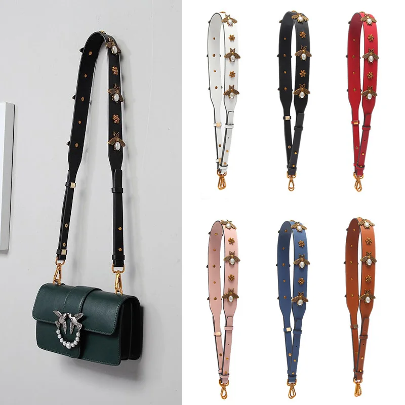 

Vintage Bee Stylish Handbag Strap 2020 New Classic Long Bag Belt Women Solid Color r Adjustable Wide Bag Straps Handbag Strap