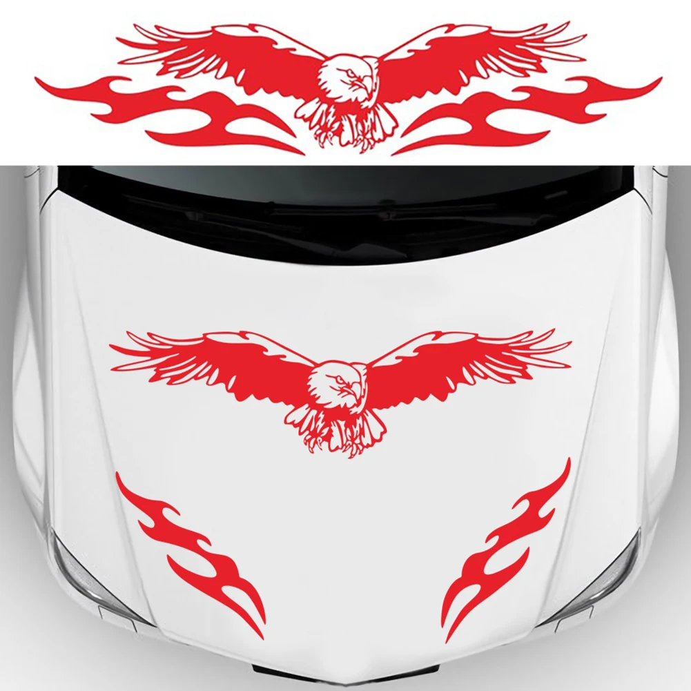

1Set Eagle Fire Car Racing Stripe Sticker DIY For Car Headlamp Car Hood Vinyl Sticker/Decal For Cars