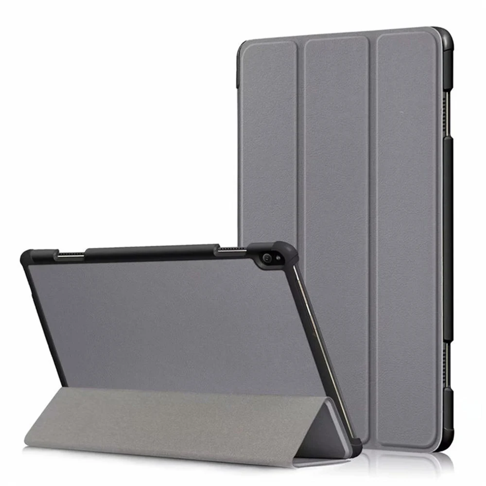 1 шт. чехол для lenovo Tab E10 10,1 ''чехол для планшета Funda TB-X104F TB X104F тонкий магнитный складной PU кожаный чехол-подставка+ подарки - Цвет: Серый