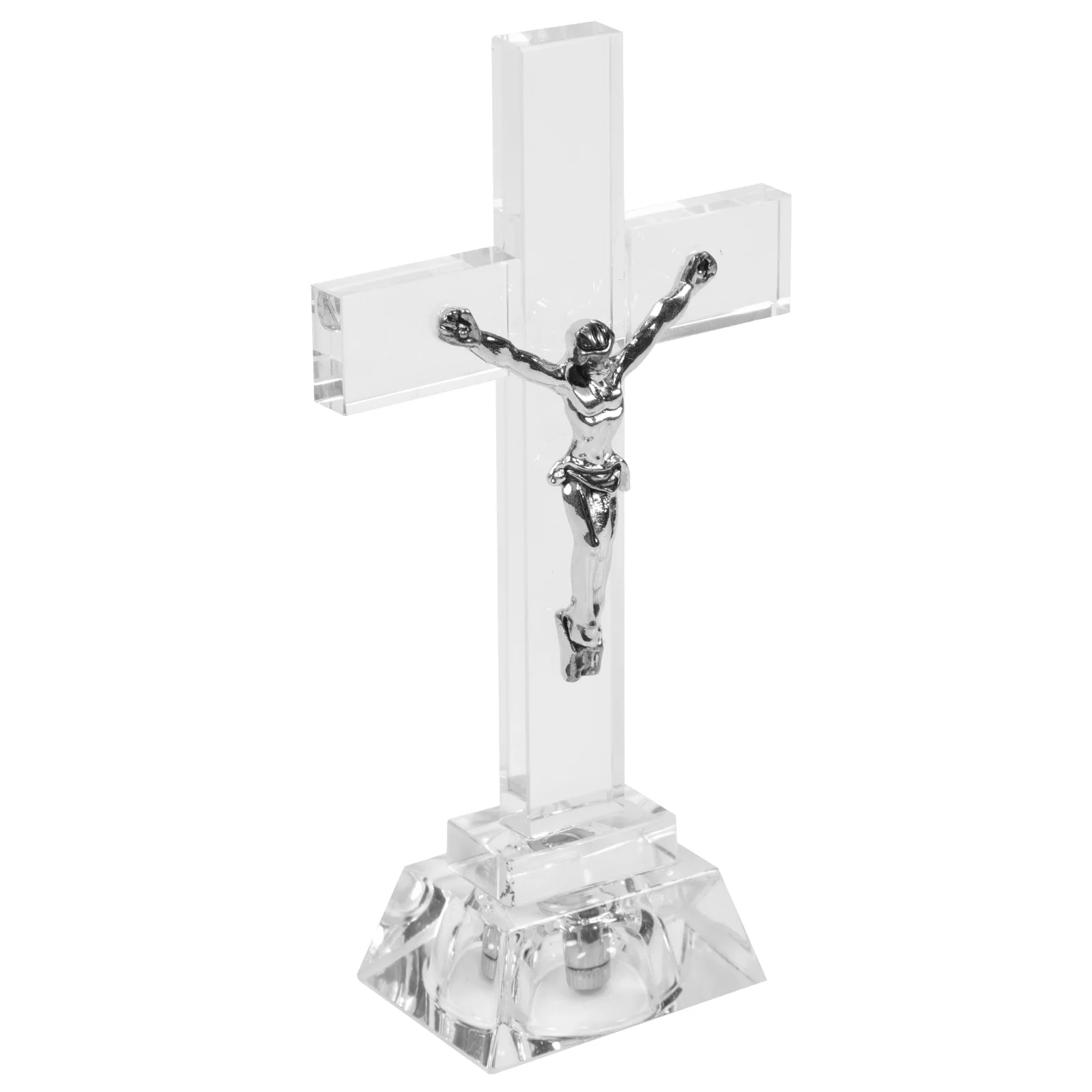 

1Pc Holy Cross Adornment Unique Prayer Ornament Home Desktop Decor White