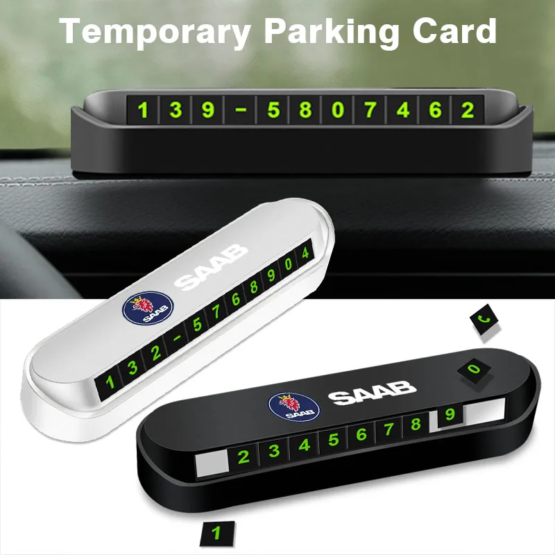 

1Pcs Car Temporary Parking Card Phone Number Card Plate Sticker For SAAB 9-3 9-5 93 9000 900 9-7 600 99 9-X 97X Turbo X Monster
