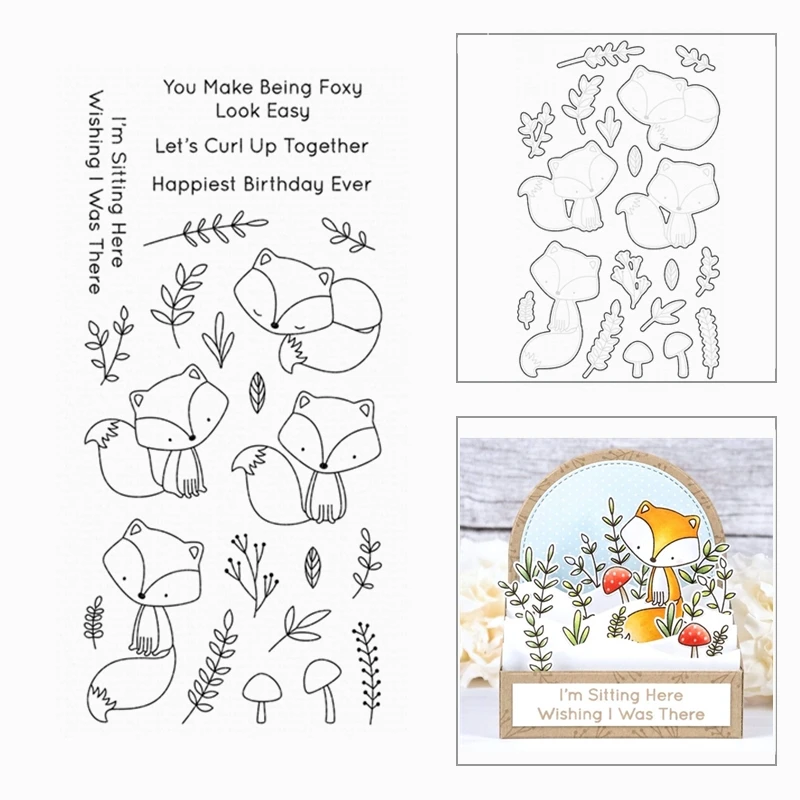 Прозрачные силиконовые штампы и металлические веселые лисы рай новинка 2021