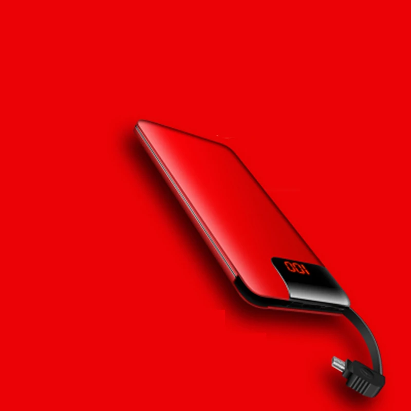 Водонепроницаемый портативный USB внешний аккумулятор 10000 мАч для всех смартфонов Xiaomi IPhone, внешний аккумулятор, быстрая зарядка, внешний аккумулятор - Цвет: Red 20000mAh