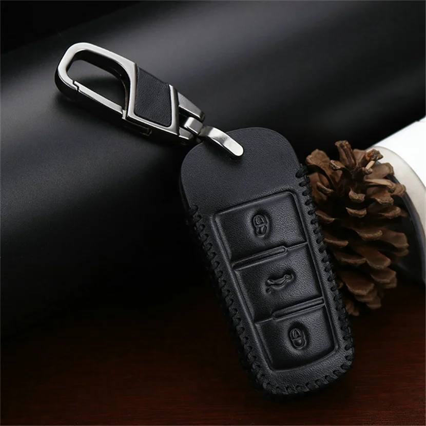 Кожаный чехол для автомобильного ключа VW Polo 2019 T5 CC Sharan Tiguan Jetta 6 Golf 4 5 7 Caddy Passat B8 B7 B5 B6