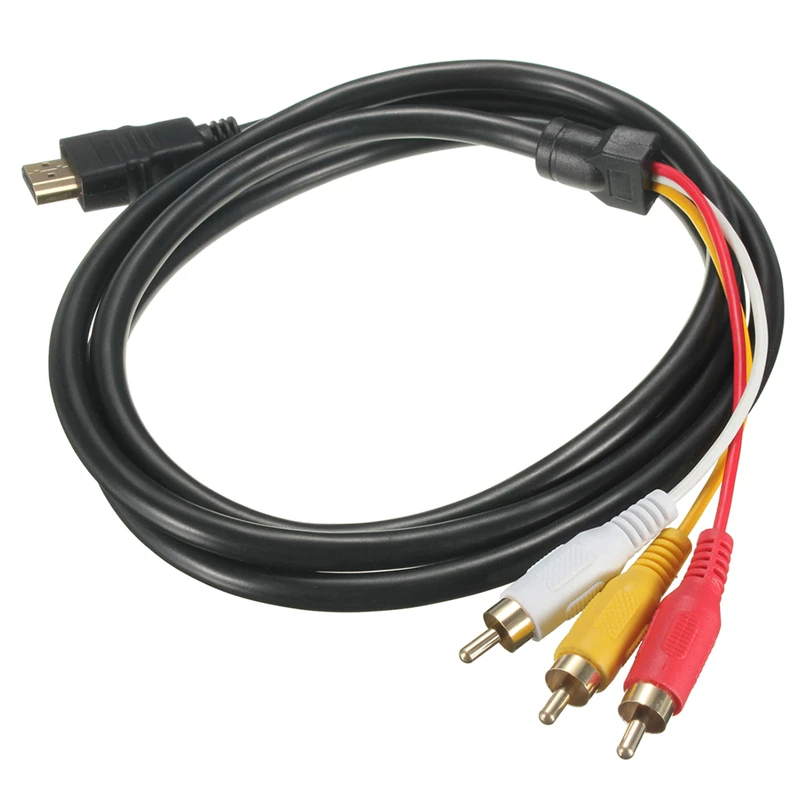 Черный 5 футов 1 м HDMI штекер к 3 RCA Видео Аудио AV кабель адаптер для HDTV 1080P|Кабели HDMI| |