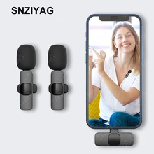 SNZIYAG Y23 One For Two Wireless Lavalier Microphone Audio Video Recording Mic For IPhone Android Live Game Mobile Phone Camera