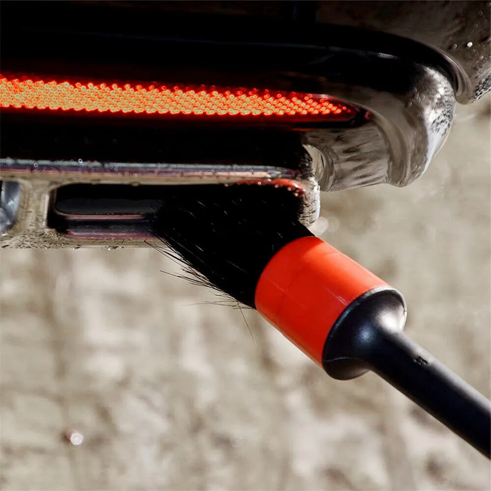 

100% Brand New Car Cleaning Detail Brushes Black & Red Car Brush Detailing Brush PP Rubber Wire