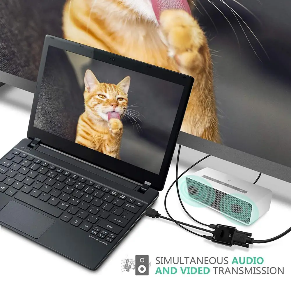 Amkle HDMI к VGA Кабель-адаптер HDMI VGA Кабель-конвертер Поддержка 1080P с аудио кабелем для HDTV XBOX PS3 PS4 ноутбука ТВ коробка