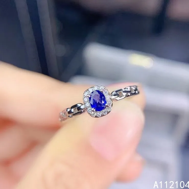 

KJJEAXCMY fine jewelry 925 sterling silver inlaid natural sapphire women fresh popular Chinese style gem ring support detection