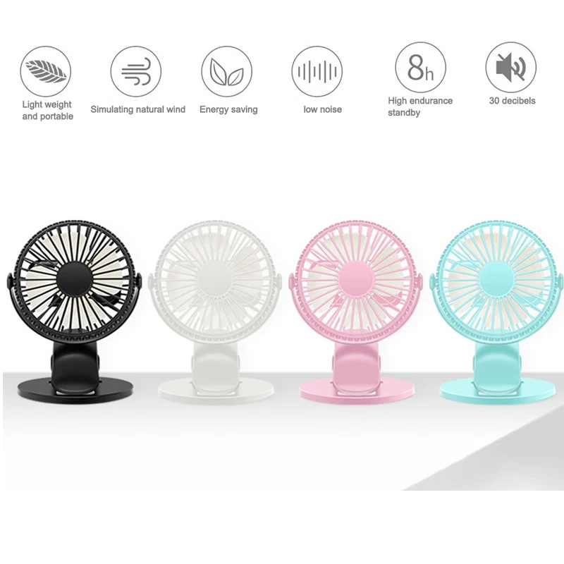 Настольный/настольный мини-вентилятор с usb-зажимом 3 скорости вращающийся на 720