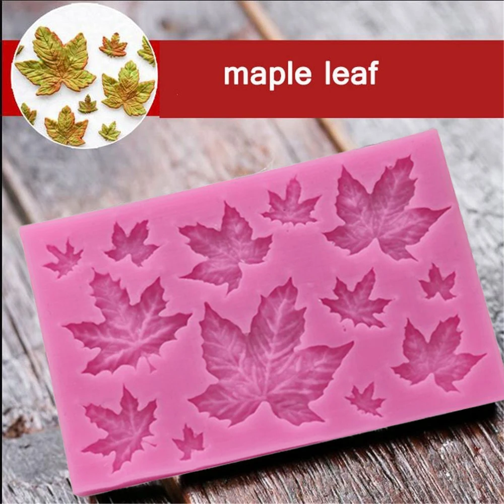 Kitchen Chocolate Sugar Craft Silicone Fondant Mold Cake Decor Shaping Maple Leaves Mould | Дом и сад