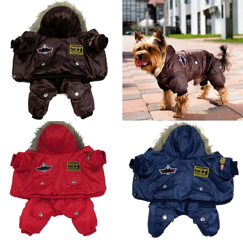 XS XL зимняя теплая одежда для собак плотное пальто куртка больших маленьких