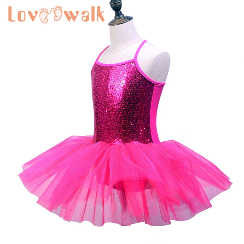 Балетное платье для девочек Детское блестящее Кружевное платье-пачка