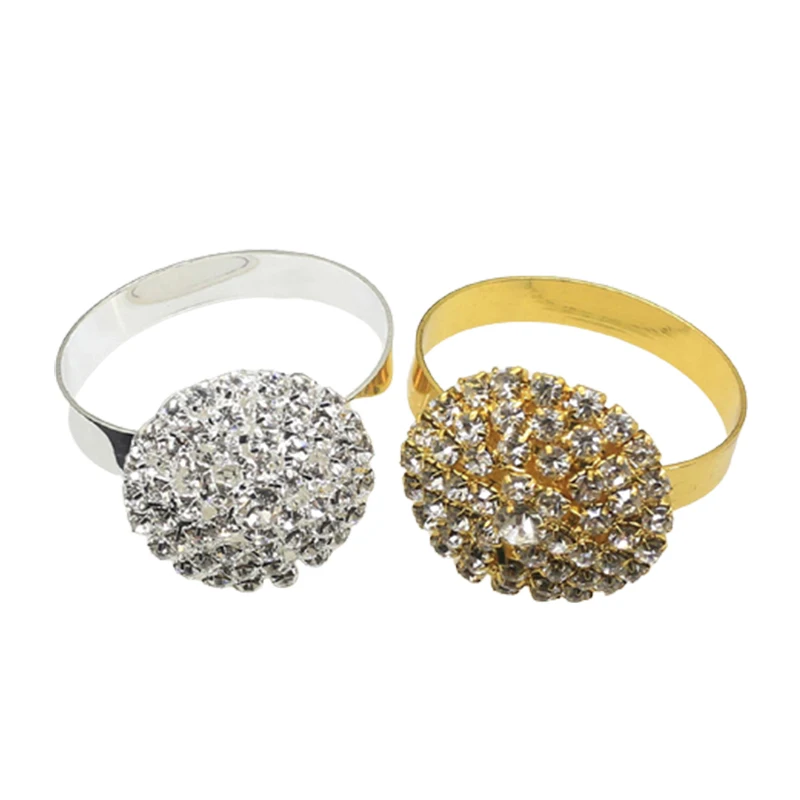 

6pcs Napkin Ring Creative Metal Napkin Ring Napkin Western Buckle Napkin Ring Countertop DIY Hotel Rhinestone Decoration
