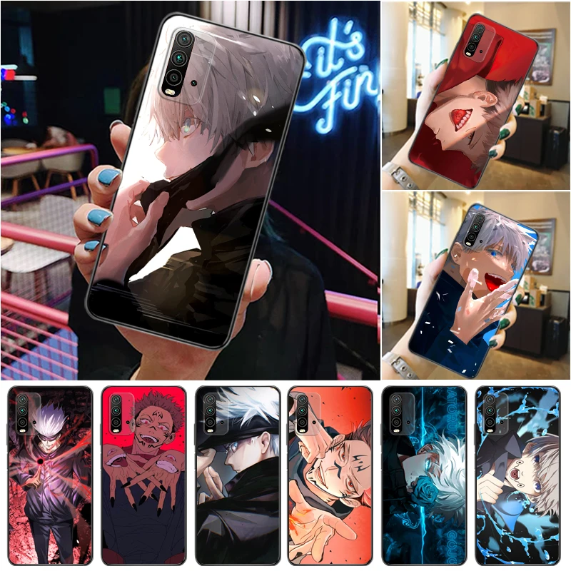 

Jujutsu Kaisen Satoru Gojo Yuji Itadori Sukuna Fushiguro Megumi Phone Case For Xiaomi Redmi 9 9T 9A Pro Cases Back Cover Coque