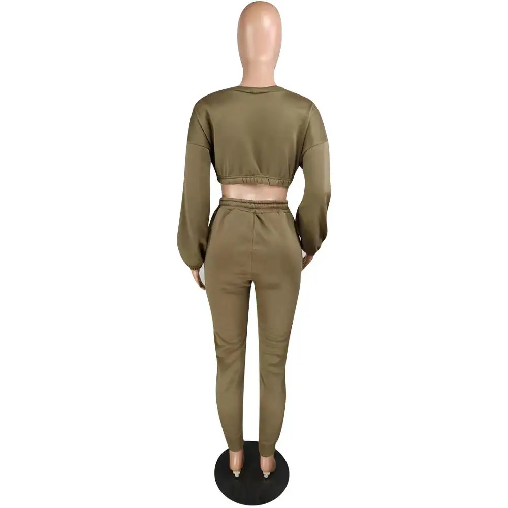 Женский шерстяной комплект однотонный спортивный костюм из двух предметов