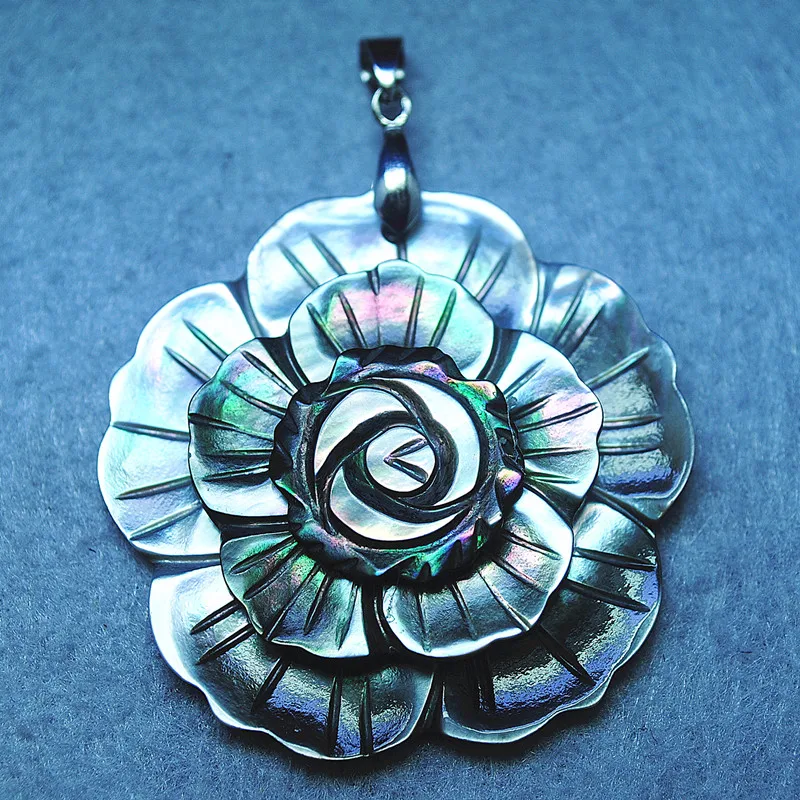 

2pc saltwater shell pendants flower beads mother of pearl factory directly shipping for necklace making accessories size 45mm
