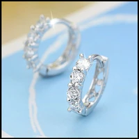 the new fashion super flash single row heart shaped diamond earrings for women trendy personality temperament earring wholesale