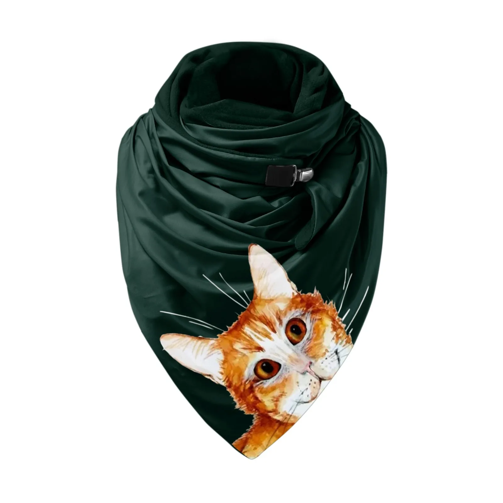 

Женские зимние шарфы Kawaii Cat Печать на пуговицах Мягкая Сумка повседневный уличный теплый шарф ветрозащитная шаль для женщин T6