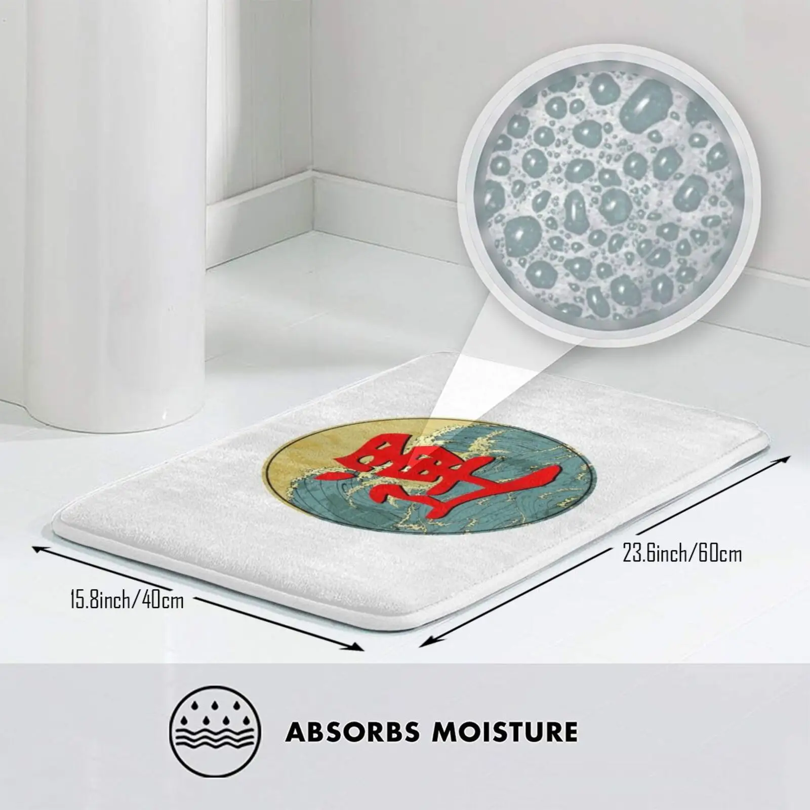 Коврик для японской культуры влюбленных коврик с надписью канагава нескользящий