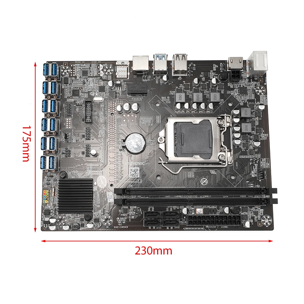 B250C набор материнской платы для майнинга BTC LGA 1151 12 USB3.0 к PCI-E 16X GPU графическая карта