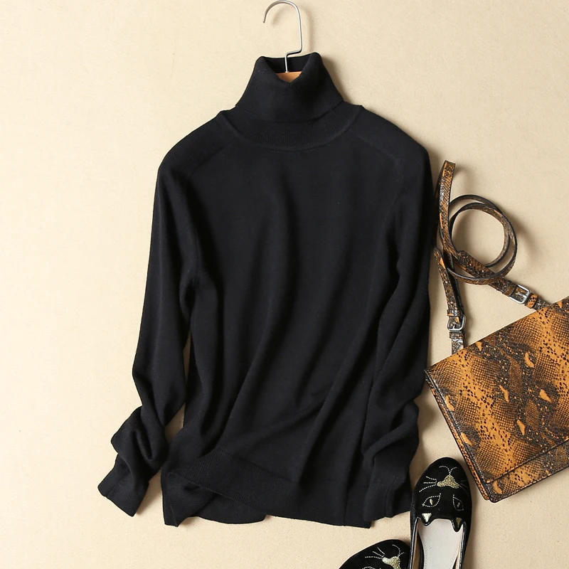 2020 Turtleneck Women Sweater Winter Loose Pullovers New Women's Knitted Female Thick Long Sleeved Pull Tops | Женская одежда