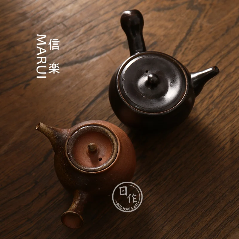 

Japan original installation import letter le burn famous ZuoLang onishi coarse pottery side put the teapot na wind lasts