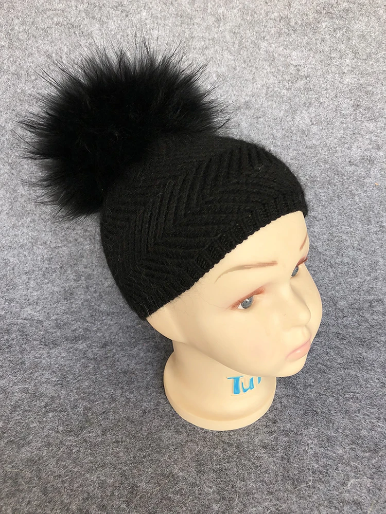 Шапка-бини с помпоном для младенцев милая вязаная шапка из ангоры мальчиков и