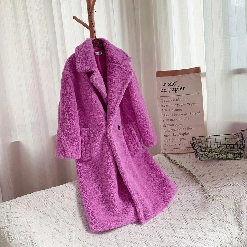 Женская куртка мишка тедди, пальто из искусственного меха, зимняя свободная однотонная ветровка средней длины, пальто из ягненка, Женское п... от AliExpress RU&CIS NEW