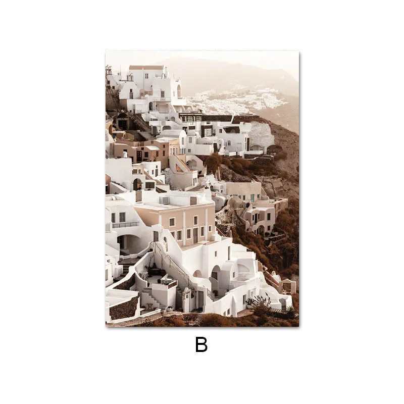 

Boho Style Canvas Painting Sunset Beach Poster Nordic Print Village Photography Seascape Wall Art Picture Living Room Decoration