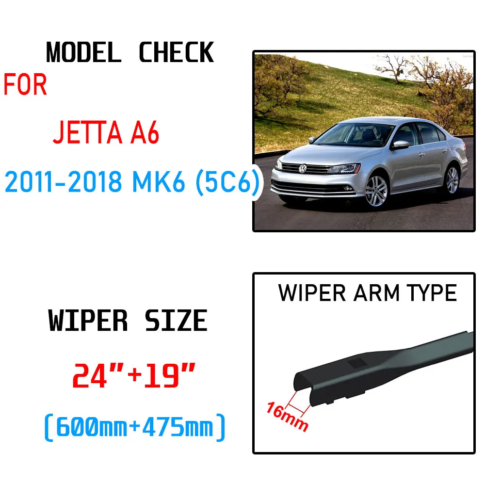 Щетки стеклоочистителя для Volkswagen VW Jetta A6 5C6 Mk6 6 2011 2012 2013 2014 2016 2015 2017 2018 | Автомобили и