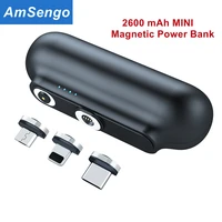 2600mah mini 3 in1 magnet powerbank portable for iphone huawei samsung xiaomi power bank magnetic external battery chargers
