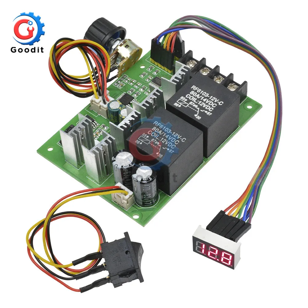 DC10 55V ШИМ контроллер скорости двигателя постоянного тока цифровой Дисплей 0 ~ 100%